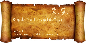 Kopácsi Fabióla névjegykártya